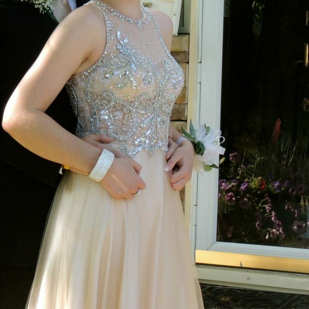 Tan/cream long dress